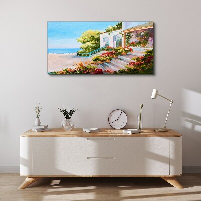 Nature flowers sea Canvas Wall art