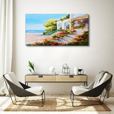 Nature flowers sea Canvas Wall art