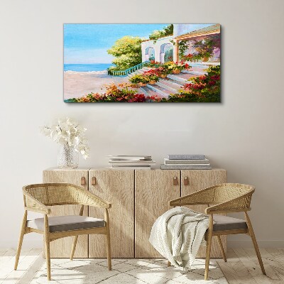 Nature flowers sea Canvas Wall art