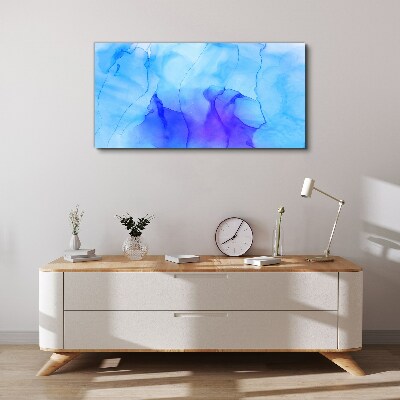 Waves of Blue and Violet Canvas Wall art