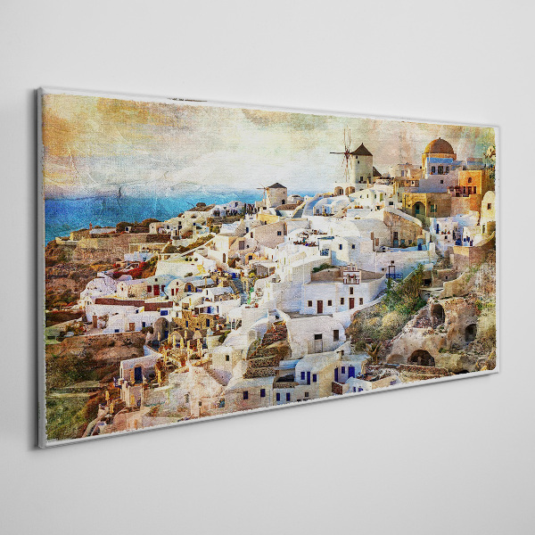 Santorini in the Sun Canvas Wall art