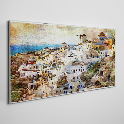 Santorini in the Sun Canvas Wall art