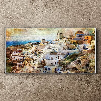 Santorini in the Sun Canvas Wall art
