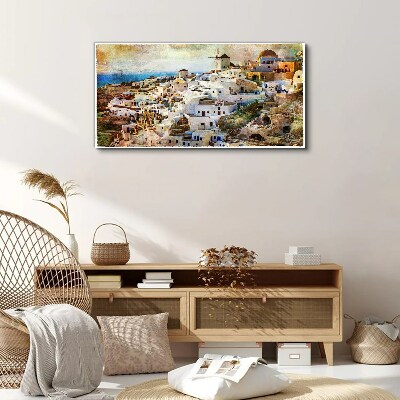 Santorini in the Sun Canvas Wall art