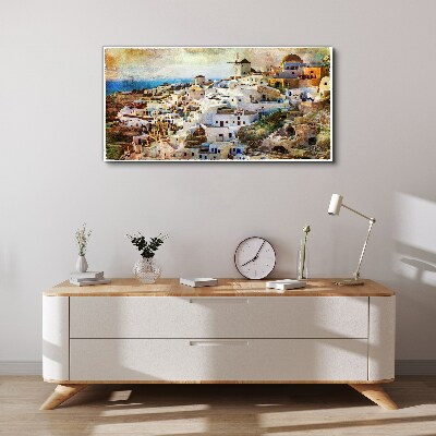 Santorini in the Sun Canvas Wall art
