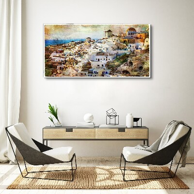 Santorini in the Sun Canvas Wall art