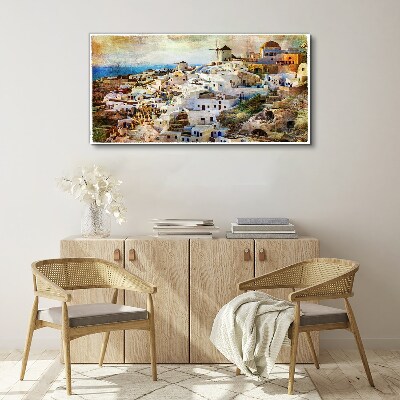 Santorini in the Sun Canvas Wall art