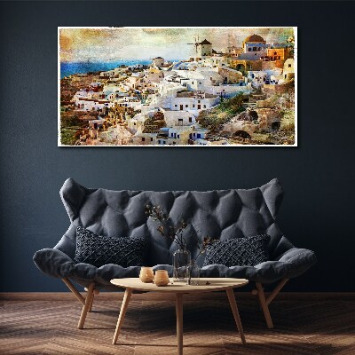 Santorini in the Sun Canvas Wall art