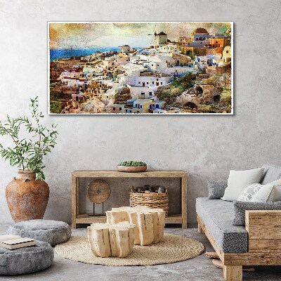 Santorini in the Sun Canvas Wall art