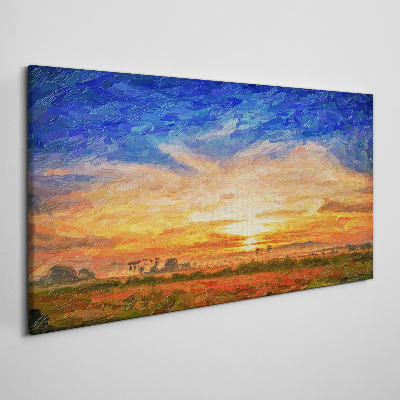 Painting sunset Canvas Wall art