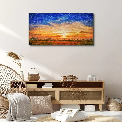 Painting sunset Canvas Wall art