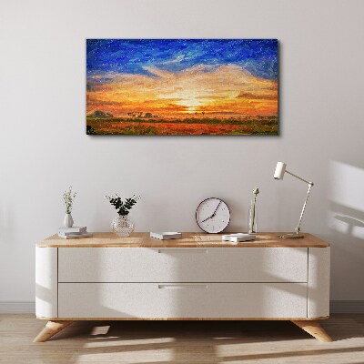 Painting sunset Canvas Wall art