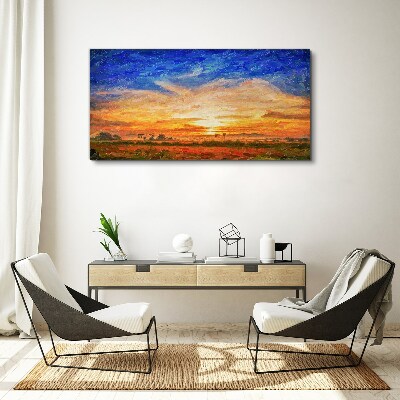 Painting sunset Canvas Wall art