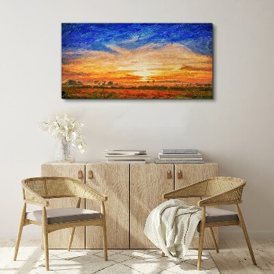 Painting sunset Canvas Wall art