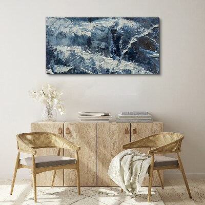 Winter landscape in shades of blue Canvas Wall art