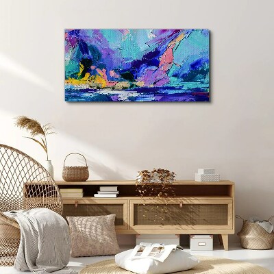 Abstract landscape in shades of purple Canvas Wall art