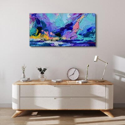 Abstract landscape in shades of purple Canvas Wall art