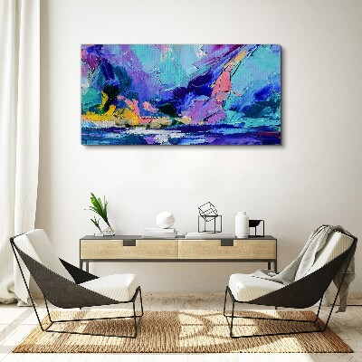 Abstract landscape in shades of purple Canvas Wall art