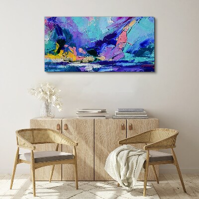 Abstract landscape in shades of purple Canvas Wall art