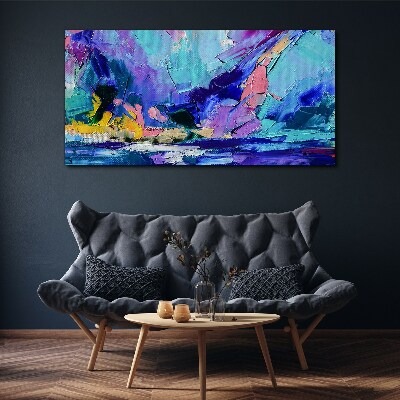 Abstract landscape in shades of purple Canvas Wall art
