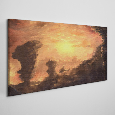 Sunset above the clouds Canvas Wall art