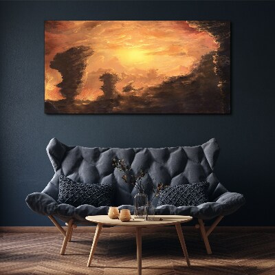 Sunset above the clouds Canvas Wall art