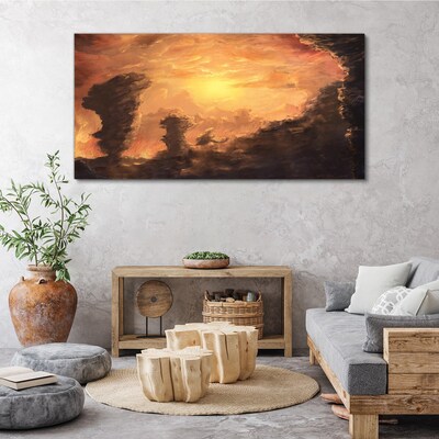 Sunset above the clouds Canvas Wall art