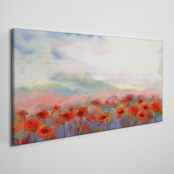 Floral landscape in pastel colors Canvas Wall art
