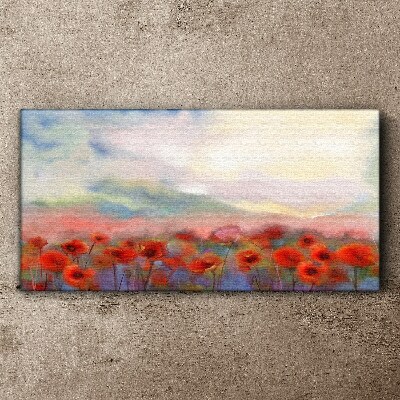 Floral landscape in pastel colors Canvas Wall art