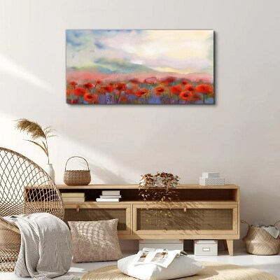 Floral landscape in pastel colors Canvas Wall art