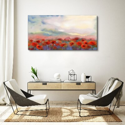 Floral landscape in pastel colors Canvas Wall art