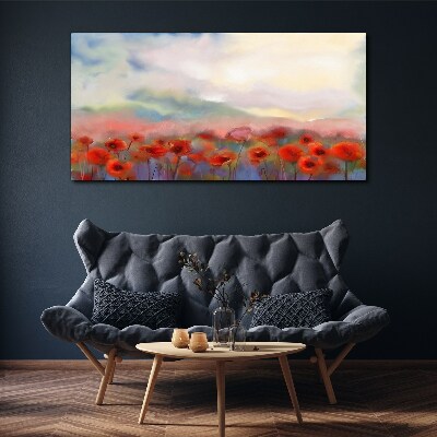 Abstract flowers poppies Canvas Wall art