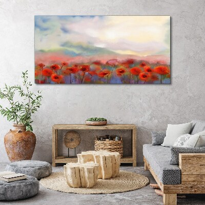 Floral landscape in pastel colors Canvas Wall art