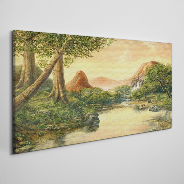 Fantasy landscape tree top Canvas Wall art