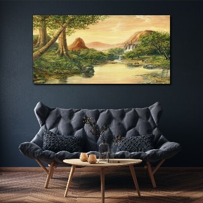 Fantasy landscape tree top Canvas Wall art