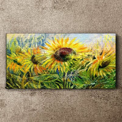 Sunflowers in the summer sun Canvas Wall art