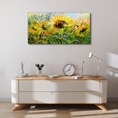 Sunflowers in the summer sun Canvas Wall art