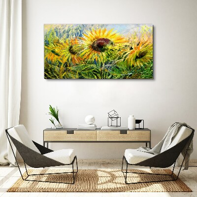Sunflowers in the summer sun Canvas Wall art
