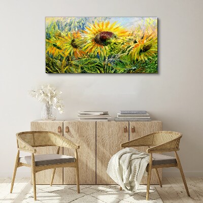 Sunflowers in the summer sun Canvas Wall art