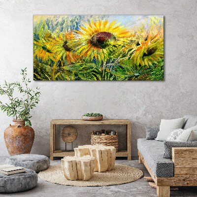 Sunflowers in the summer sun Canvas Wall art