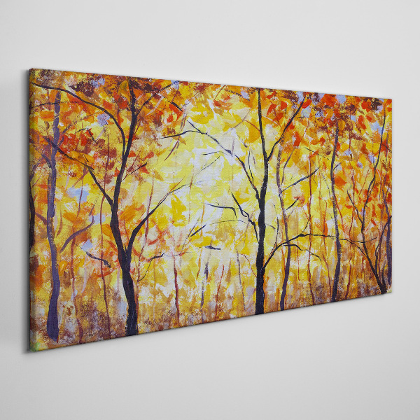 Golden autumn in the forest Canvas Wall art