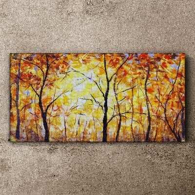 Golden autumn in the forest Canvas Wall art