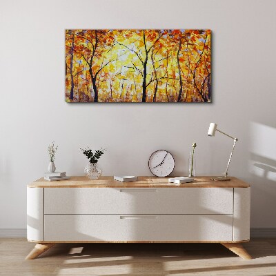 Golden autumn in the forest Canvas Wall art