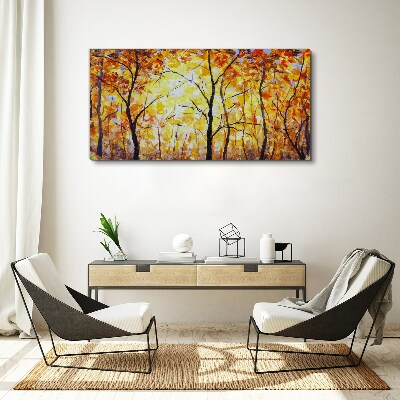 Golden autumn in the forest Canvas Wall art