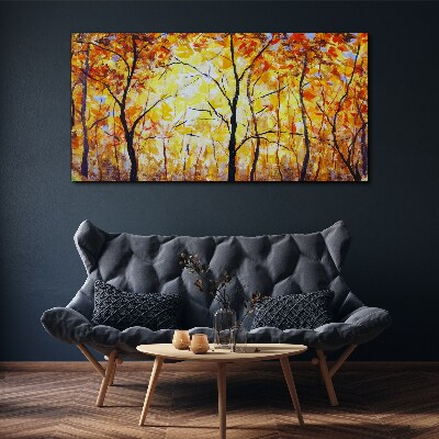Golden autumn in the forest Canvas Wall art