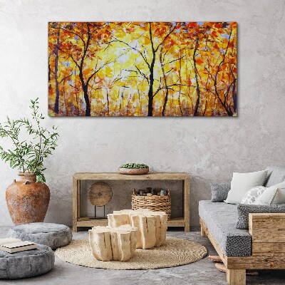 Golden autumn in the forest Canvas Wall art