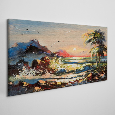 Coast sunset Canvas Wall art