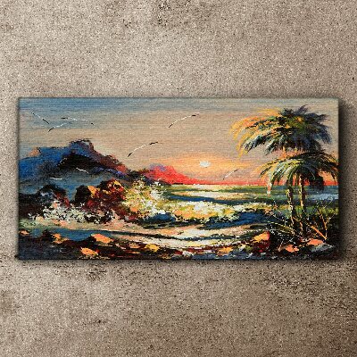 Coast sunset Canvas Wall art