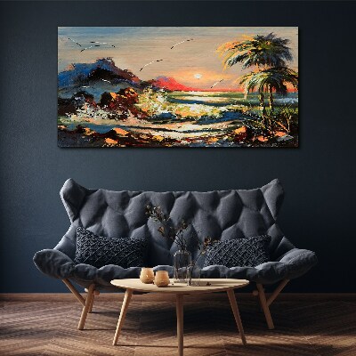 Coast sunset Canvas Wall art