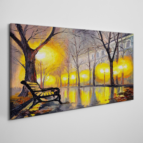 Golden lights in the park Canvas Wall art
